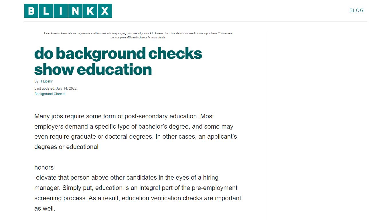 do background checks show education - Blinkx