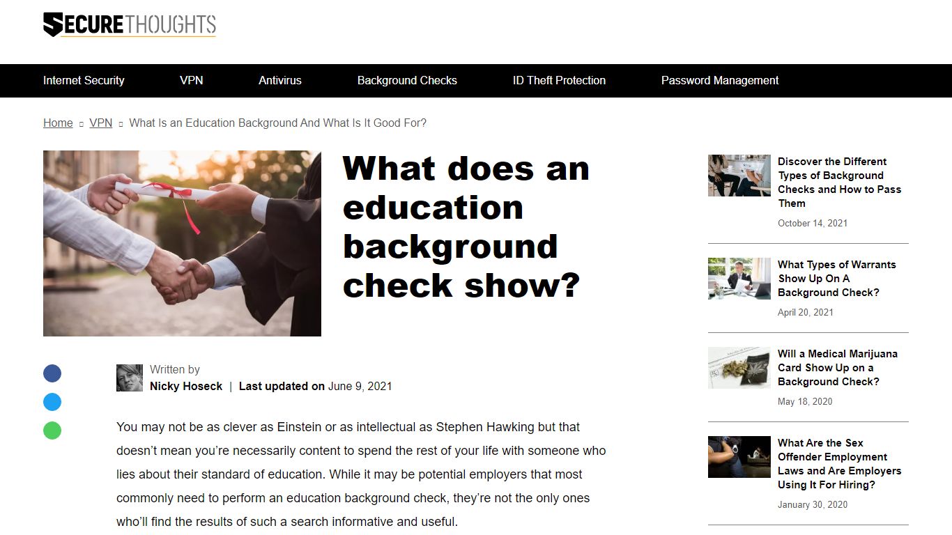 What does an education background check show? - Secure Thoughts